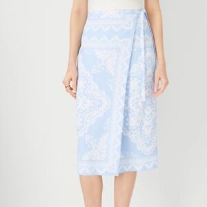 Ann Taylor Tile Tie Waist Wrap Pencil Skirt